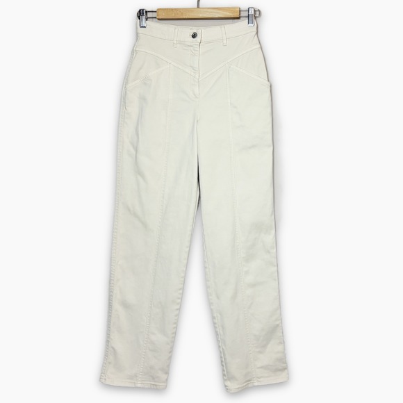 Wilfred Free Pants - Wilfred Free Archer Pants 0 High Waisted Western Yoke Straight Leg Cream Ivory